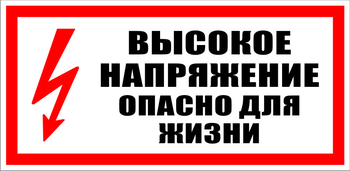 S19 Высокое напряжение. опасно для жизни - Знаки безопасности - Знаки по электробезопасности - . Магазин Znakstend.ru